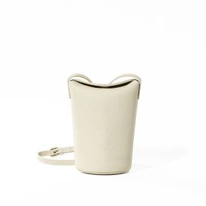 mini sac vase cuir blanc
