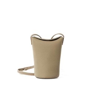 mini sac vase cuir gris