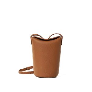mini sac vase cuir marron