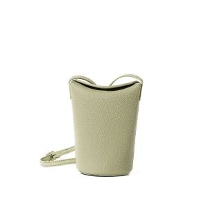 mini sac vase cuir vert