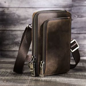 pochette homme en cuir crazy horse