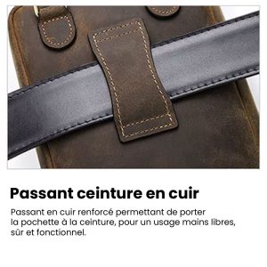 pochette homme en cuir crazy horse