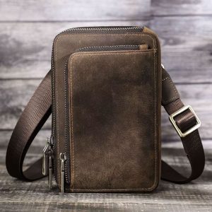 pochette homme en cuir crazy horse