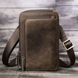 Pochette Homme Cuir Crazy Horse Vue Face