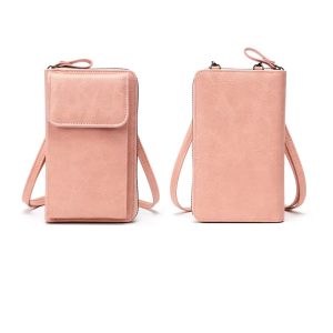 pochette telephone bandouliere pu rose