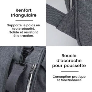 sac à dos à langer grande capacité en tissu oxford imperméable