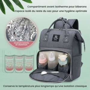 sac à dos à langer grande capacité en tissu oxford imperméable