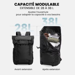 sac à dos roll top extensible