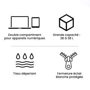 sac à dos roll top extensible