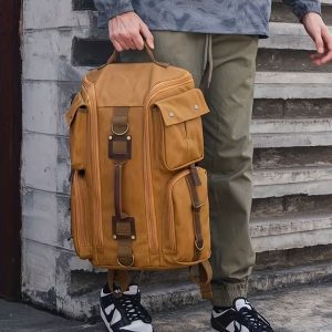 sac à dos de voyage en toile cirée