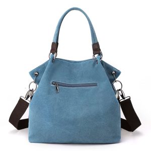 sac cabas toile femme patchwork bleu dos