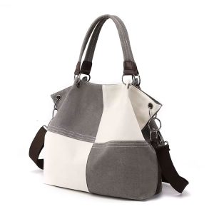sac cabas toile femme patchwork gris vue biais