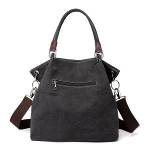 sac cabas toile femme patchwork noir dos