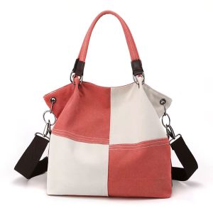 sac cabas toile femme patchwork rouge