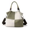sac cabas toile femme patchwork vert