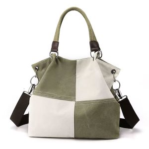 sac cabas toile femme patchwork vert