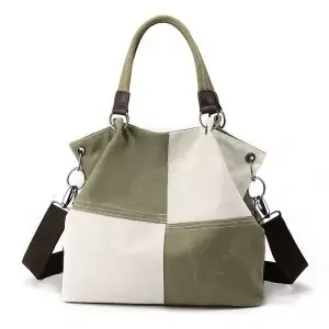 Sac Cabas Toile Femme Patchwork Vert