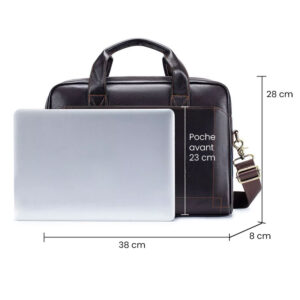 porte documents homme en cuir véritable pour ordinateur 15,6 pouces – modèle business héritage