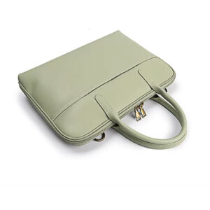 Porte Documents Cuir Ordinateur 14 Pouces Luisa Anis Vue Dessus