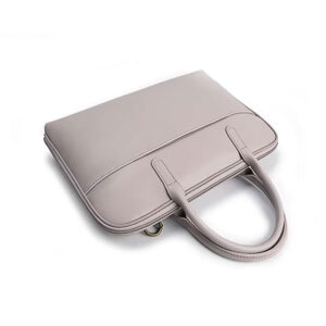 Porte Documents Cuir Ordinateur 14 Pouces Luisa Gris Vue Dessus