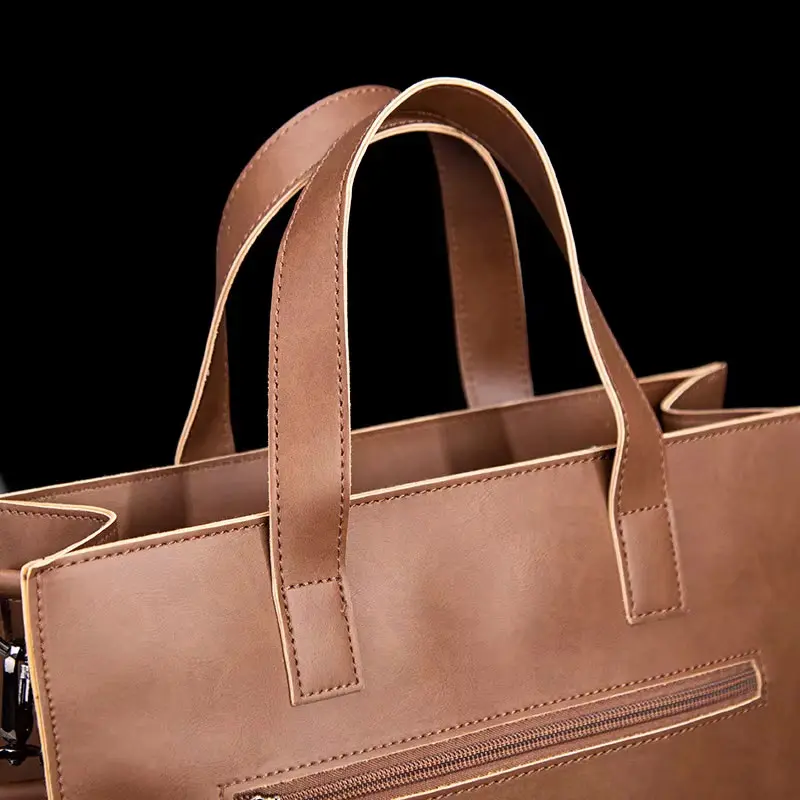 Porte Documents Femme Cuir Synthetique Modele Terrain Anses
