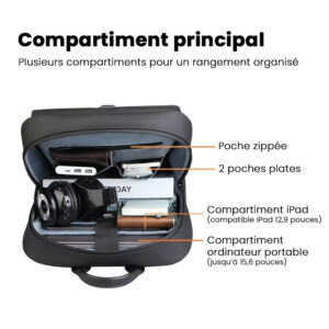 sac a dos homme travail compartiment principal