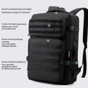 sac à dos tactique 35l étanche & robuste en nylon 1000d