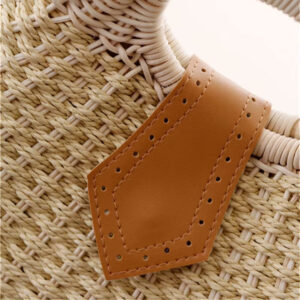 Sac A Main Rond Osier Tresse Modele Naos Patte Fermeture Polyurethane