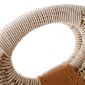 Sac A Main Rond Osier Tresse Modele Naos Renfort Anses