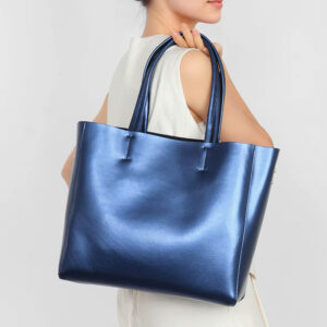 sac cabas cuir métallisé – grand sac urbain femme