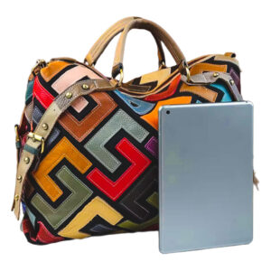 Sac Cabas Main Boho Chic Mosaique Cuir Dimensions