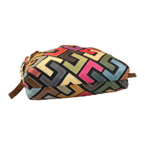 Sac Cabas Main Boho Chic Mosaique Cuir Vue Dessous
