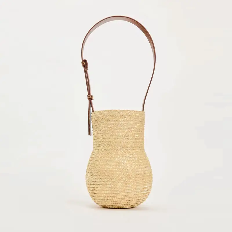 Sac En Paille Forme Gourde Modele Tali Bandouliere Reglable