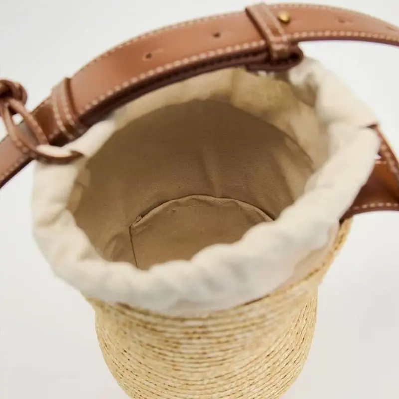 Sac En Paille Forme Gourde Modele Tali Doublure Coton