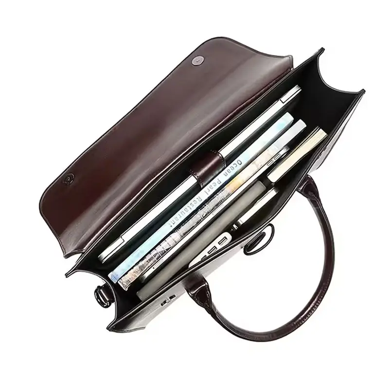 Cartable Femme Cuir 14 Pouces Modele Helene Compartiments Interieurs