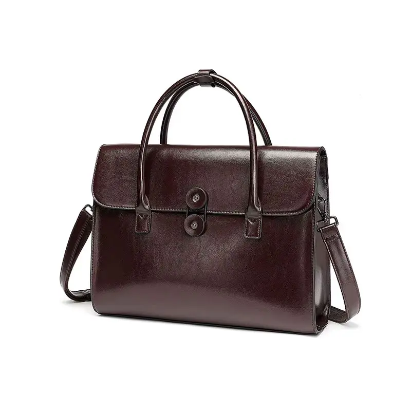 Cartable Femme Cuir 14 Pouces Modele Helene Couleur Cafe