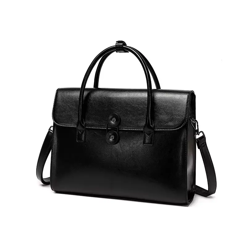 Cartable Femme Cuir 14 Pouces Modele Helene Couleur Noir