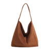 Grand Sac Cabas Hobo Suedine Modele Anneli Camel