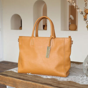 Sac A Main Cuir Pleine Fleur Cabas Classqiue Modele Lea Camel