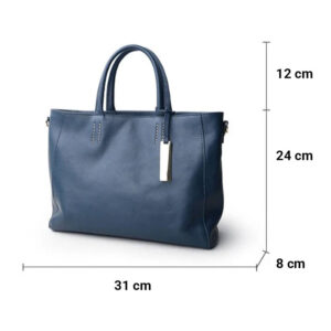 Sac A Main Cuir Pleine Fleur Cabas Modele Lea Bleu Dimensions