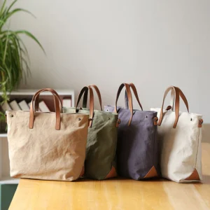 Sac Main Bandouliere Toile Cuir Modele Honoka 4 Coloris