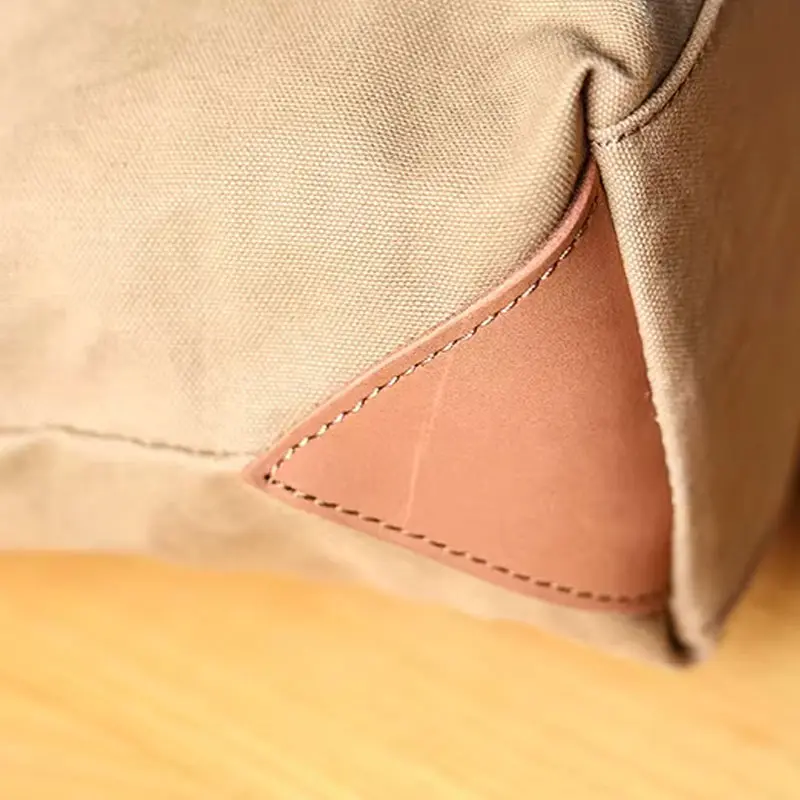 Sac Main Bandouliere Toile Cuir Modele Honoka Renforts Cuir