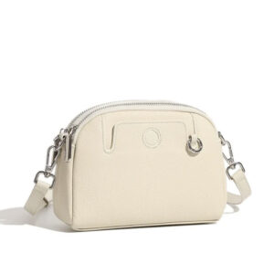 Pochette Bandouliere Arrondie Cuir Modele Suzy Blanc