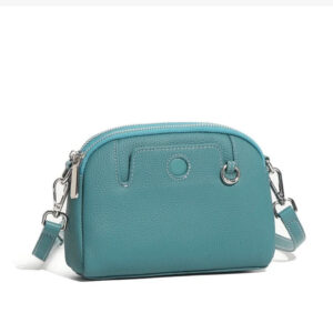 Pochette Bandouliere Arrondie Cuir Modele Suzy Bleu