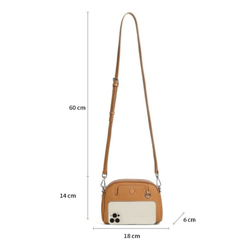 Pochette Bandouliere Arrondie Cuir Modele Suzy Dimensions