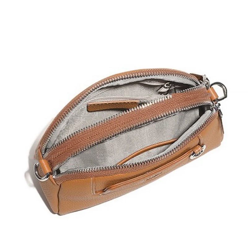Pochette Bandouliere Arrondie Cuir Modele Suzy Multi Compartiments
