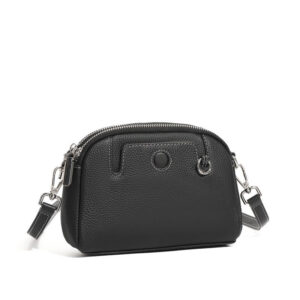Pochette Bandouliere Arrondie Cuir Modele Suzy Noir