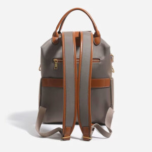 Sac A Dos Urbain Nylon Femme Compatible Trolley Modele Anne Taupe Vue Arriere
