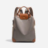 Sac A Dos Urbain Nylon Femme Compatible Trolley Modele Anne Taupe Vue Face
