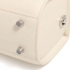 Sac A Main Bandouliere Mini Malle Margot Blanc Base Rivets